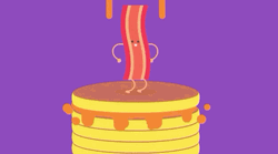 Creative Cartoon Pancakes Cute Bacon Syrup GIF