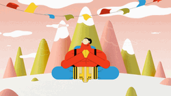 Creative Meditation Art With Mountains GIF