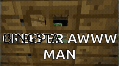 Creeper In Wooden Room Saying Awww Man GIF