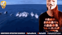 Creepy Anonymous Hacker Girl Sea Shark GIF