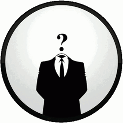 Creepy Anonymous Hacker Logo Suit Question GIF
