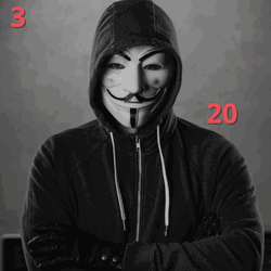 Creepy Anonymous Hacker Stare Numbers No Emotion GIF
