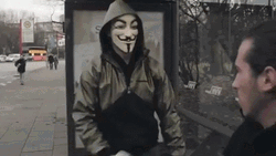 Creepy Anonymous Street Hacker Funny Shock GIF