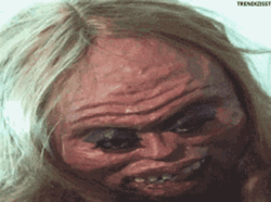 Creepy Blonde Girl Scary Face GIF