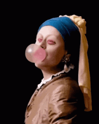 Creepy Bubble Gum Scary Face GIF