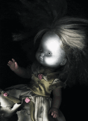 Creepy Doll With Red Eyes GIF