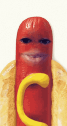 Creepy Hot Dog Face Smile Kiss GIF