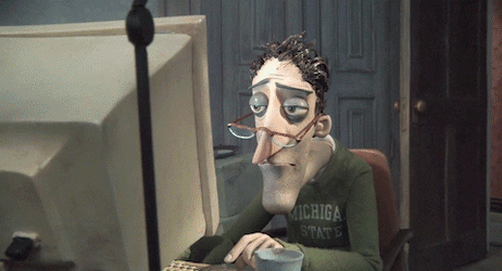 Creepy Man Not Again Animation GIF