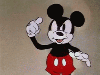 Creepy Mickey Mouse Psycho Hand Signal GIF