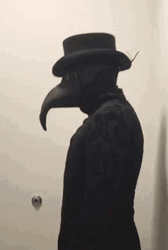 Creepy Plague Doctor Door  GIF