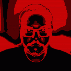 Creepy Psycho Man Smiling Red Face GIF