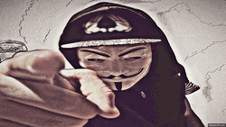 Creepy Scary Anonymous Hacker Laser Eyes GIF