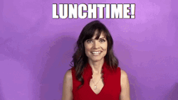 Creepy Woman Lunch Time Smile  GIF