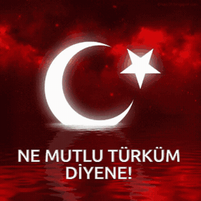 Crescent Moon And Star Poster Ne Mutlu Turkum Diyene GIF