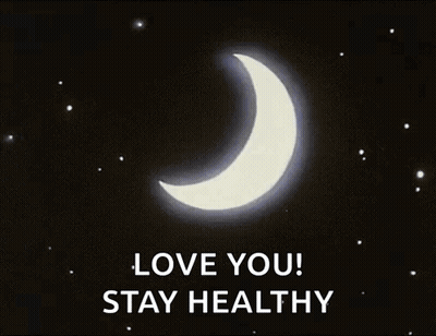 Crescent Moon Blue Light Love You! Stay Healthy GIF