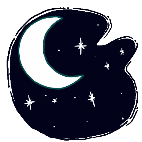 Crescent Moon Good Night In Yellow Sticker