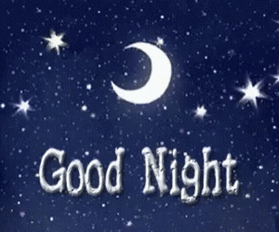 Crescent Moon Night Sky Saying Good Night GIF