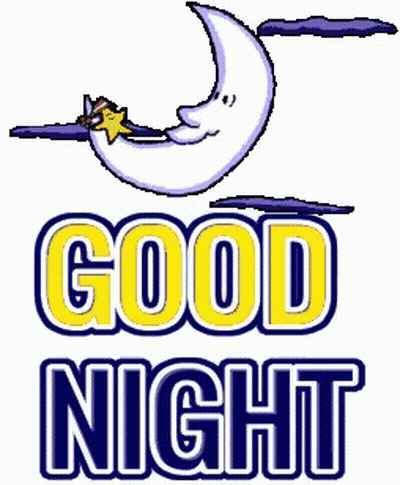 Crescent Moon With Star Saying Good Night GIF
