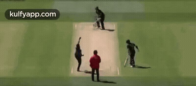 Cricket Game With Gillette Ad In Background GIF