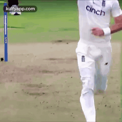 Cricket Player Running On Field In Cinch Shirt GIF