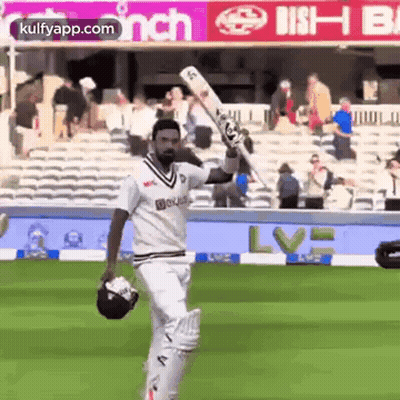 Cricket Player Running With Bat GIF