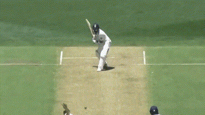 Cricket Player Swinging Bat At Wicket GIF