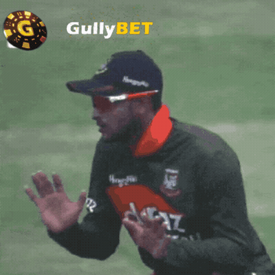 Cricket Player With Gullybet Logo GIF