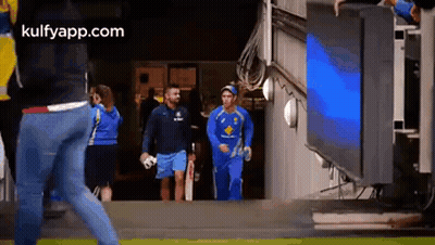 Cricket Players Walking Out Of Building GIF