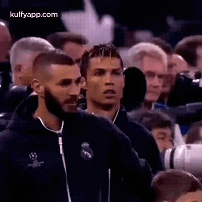 Cristiano Ronaldo And Benzema In Crowd GIF