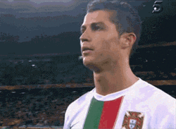 Cristiano Ronaldo Scoring A Goal Spitting On The Ground GIF