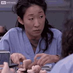 Cristina Grey's Anatomy Eating Hot Dog
