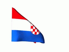Croatia Flag Waving Rapidly