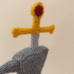 Crocheted Sword And Anvil GIF