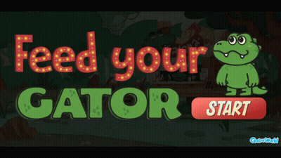 Crocodile Cartoon Saying Feed Your Gator GIF