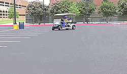 Crocodile Driving A Golf Cart GIF