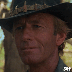 Crocodile Dundee Paul Hogan Throat Slit Gesture GIF