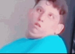 Cross Eyed Fat Boy Calling GIF