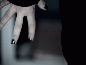 Cross Fingers Black Nail Cutics GIF