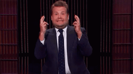 Cross Fingers James Corden GIF