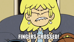Cross Fingers Lori Loud GIF