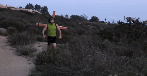 Cross Fit Carrying Wooden Cross GIF