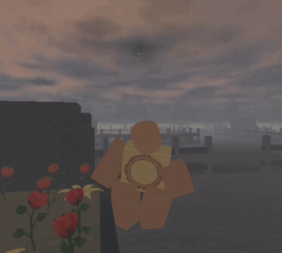 Cross In Cemetery With Roses And Cloudy Sky GIF