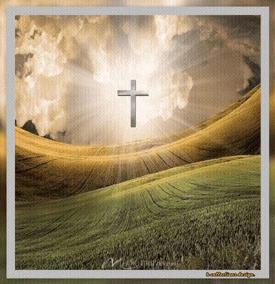 Cross On Hill Under Cloudy Sky GIF