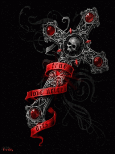 Cross Skull Love Never Dies GIF