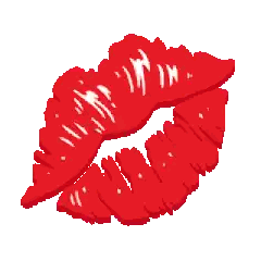Cross Stitch Pattern Red Lips Woman Sticker