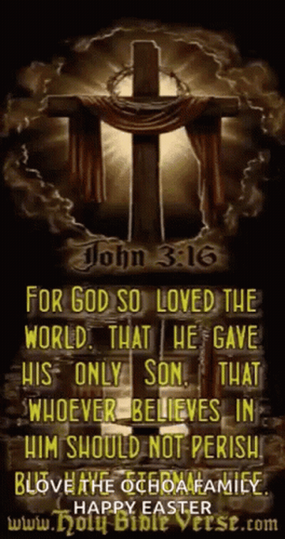 Cross With Bible Verse John 3:16 GIF