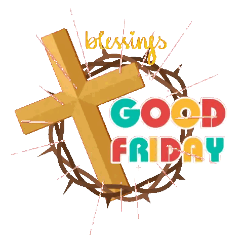 Cross With Thorns Blessings Good Friday Sticker