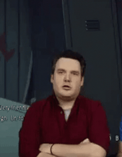 Crossed Arms Man In Red Shirt Saying Gross GIF