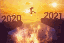 Crossing To Cliff From 2020 To 2021  GIF