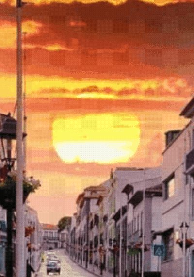 Crosswalk Sign At Sunset GIF